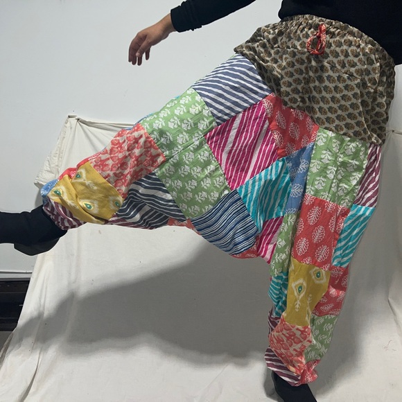 Unisex handmade boho hippie aladdin alibaba harem yoga pants one size women men - Picture 3 of 7